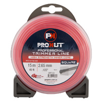 PROKUT TRIMMER LINE SQUARE PINK .105 2.65MM 49' 15M TEARDROP