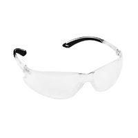 CLEAR LENS SAFETY GLASSES FRAMELESS WRAP AROUND DESIGN